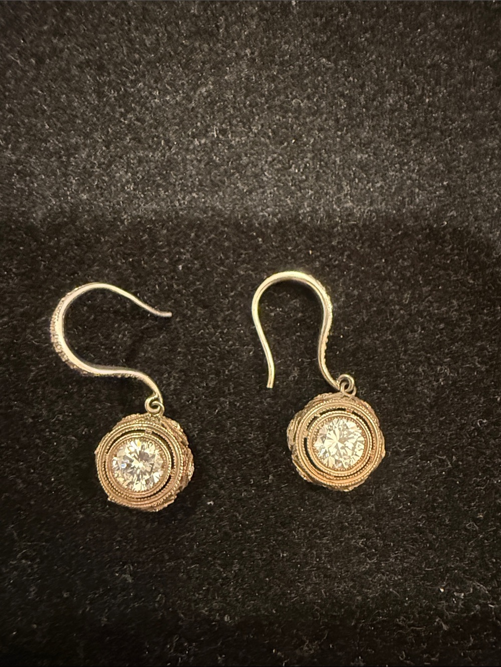 Gold-Tone Crystal Halo Drop Earrings - Clear Stone
